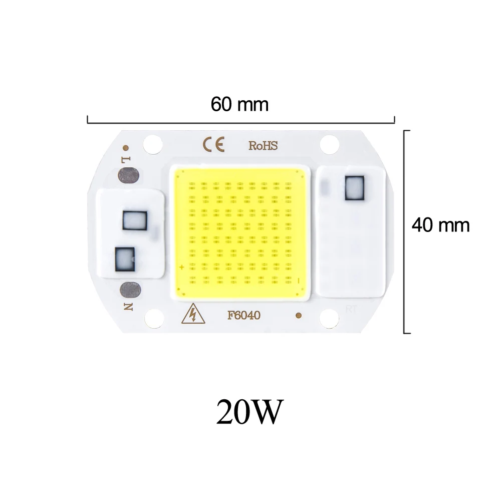 10 шт 20 W 30 W 50 W COB Светодиодная Лампа 220 V 110 V Светодиодный Диодная матрица Высокая яркость без мерцания DIY прожектор источник - Испускаемый цвет: 20W