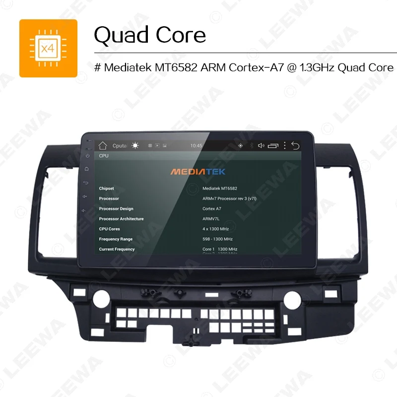 Perfect FEELDO 10inch Bigger HD Screen Android 6.0 Car Media Player With GPS Navi Radio For Mitsubishi Lancer EX(2007+ Get: DVR + Camera 3