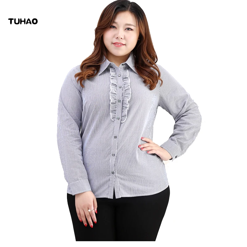 TUHAO Plus Size Blouses For Women 6xl 8xl 10xl Vertical