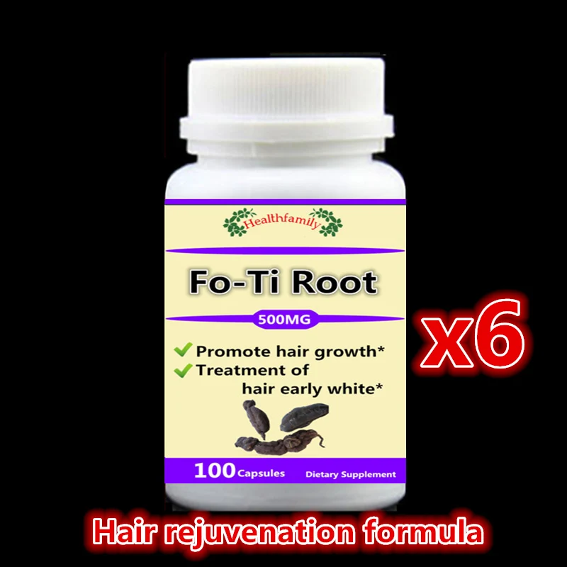 

6 bottle 600pcs,Prevent and cure Hair loss,Fo-Ti Root supplement For Gray hair,Promote hair growth,Hair early white,He Shou Wu