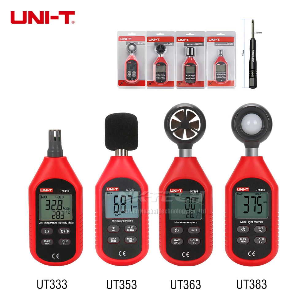 UNI-T UT333 UT353 UT363 UT383 Мини Измеритель температуры и влажности цифровой звуковой шум Анемометр люкс светильник Люксметр гигрометр