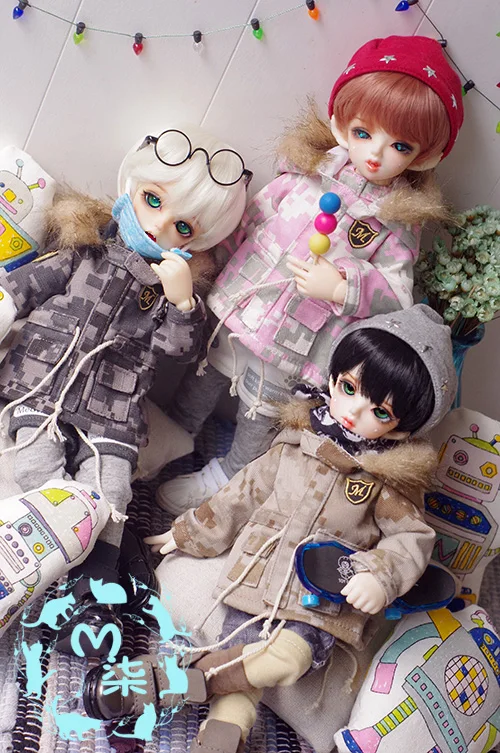 

MiuCat-BJD doll clothes camouflage Hoodie winter coat Jacket for 1/6 YOSD&1/4MSD 3 color