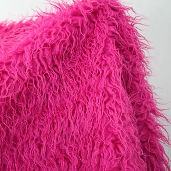 

Hot Pink Mongolian Curly Sheep Faux Fur Fabric Faux Vest Fur Coat Baby Photography Props Sold By The Yard Free Shipping