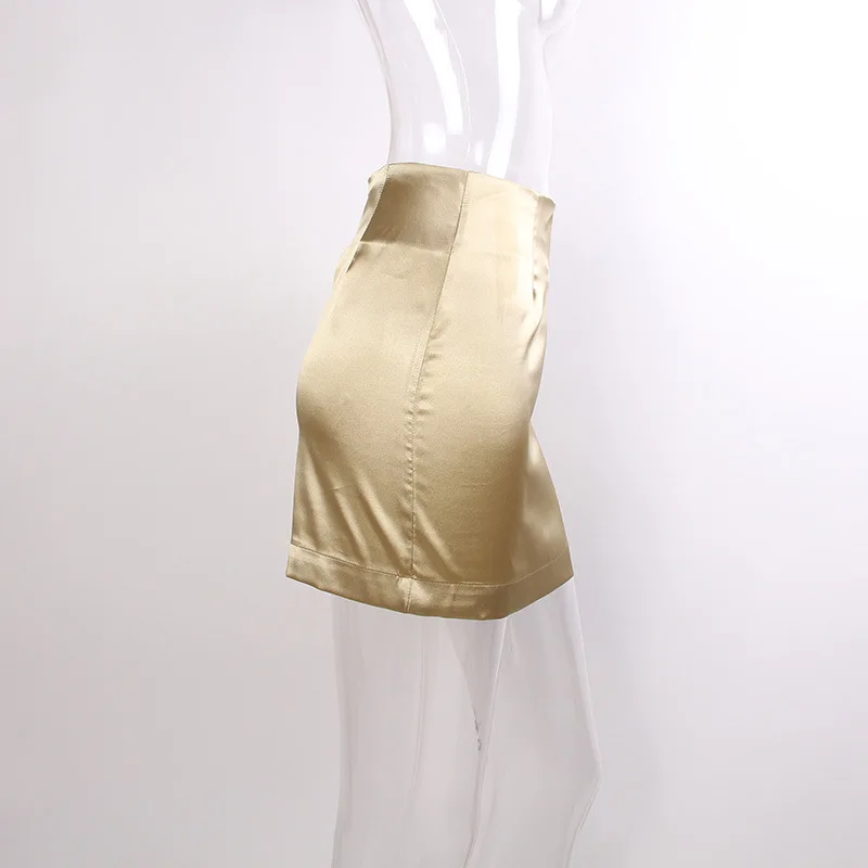 Летняя женская сексуальная клубная шелковая мини-юбка, Женская атласная короткая юбка, облегающая Клубная одежда, облегающая большого размера плюс D0010