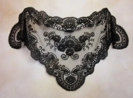 

Authentic Embroidery Spanish Lace Mantilla ,Church Lace Veil ,Catholic Gift Lace Veil