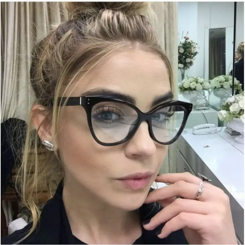 

MINCL/New women reading glasses luxury brand black anti-fatigue fashion reading glasses farsightedness diopter eyeglasses NX