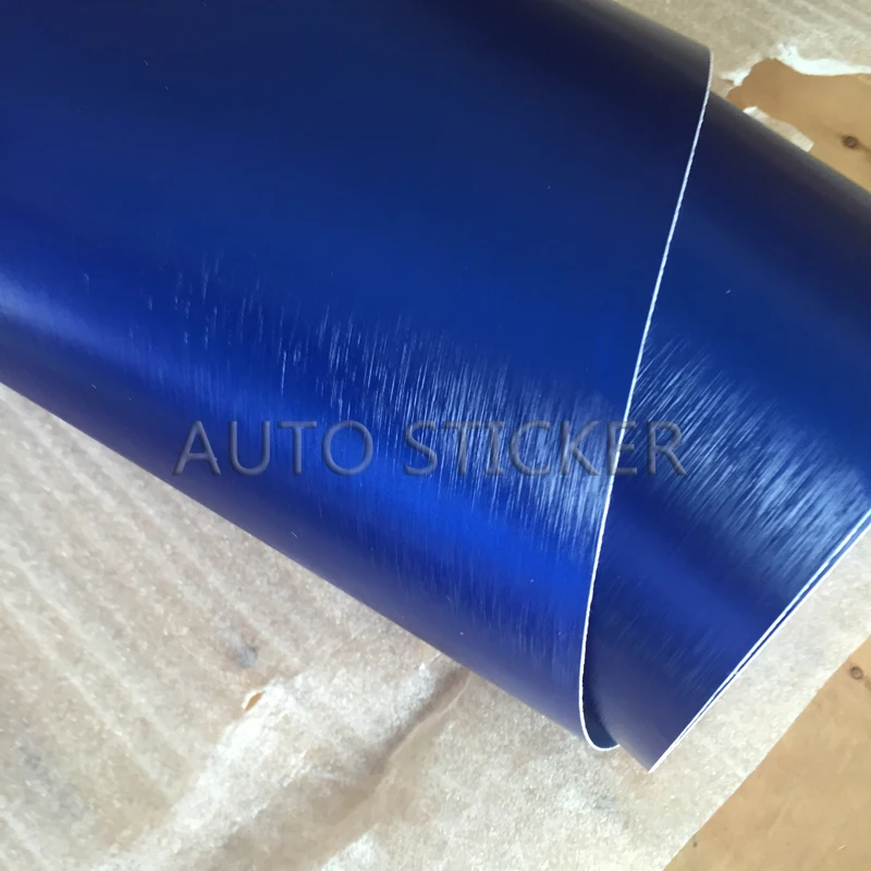 blue brushed metallic chrome car wrap 1