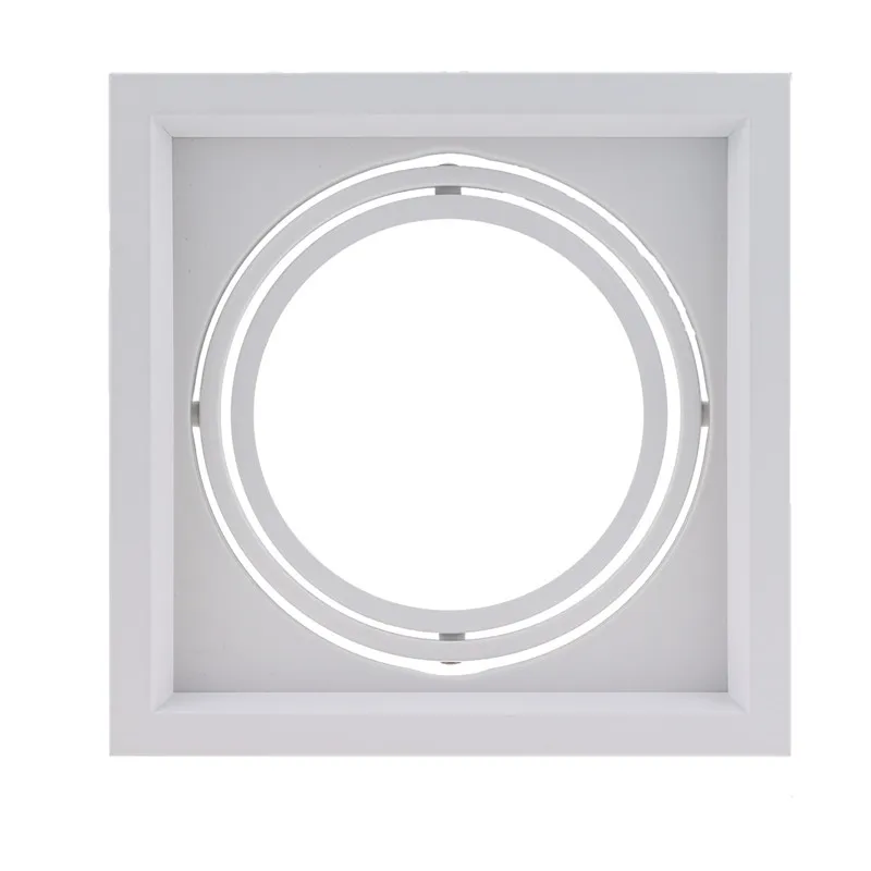 

White Square Recessed Downlight Fitting Hole Ceiling AR111 Fitting Aluminum Led Ceiling Spot Down Light Housing