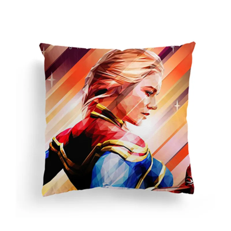 

45X45CM Avengers: Infinity War - Part II Superhero Carol Danvers Square Pillow Action Figure Living Room Sofa Ornaments X1110