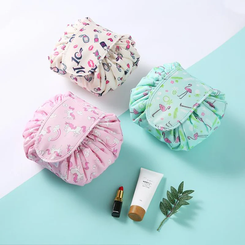 

GLHGJP Fresh Animal Shrink Cosmetic Bag Polyester Professional Drawstring Travel Makeup Organizer Storage Case Toiletry Wash Bag