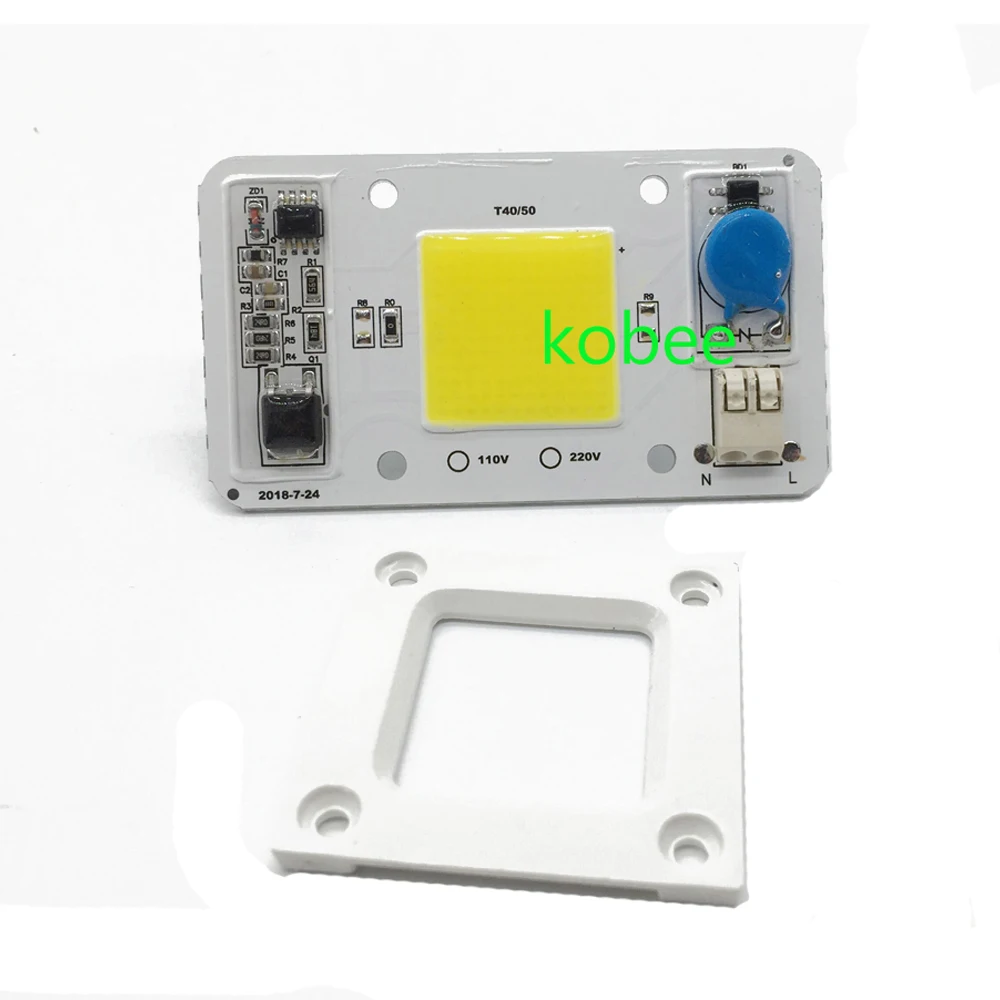 Cob-светодиоды с регулируемой яркостью чип лампы 50 Вт с радиатором AC 110 В 220 В вход умный IC драйвер подходит для DIY светодиодный прожектор светодиодный