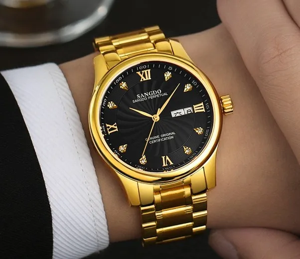 

39mm Sangdo Luxury watches Automatic Self-Wind movement High quality Business watch Auto Date black color dial Men's watch 59S
