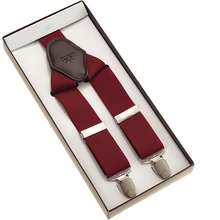 Фиолетовый Красный подтяжки мужские 3 зажимы Подвески