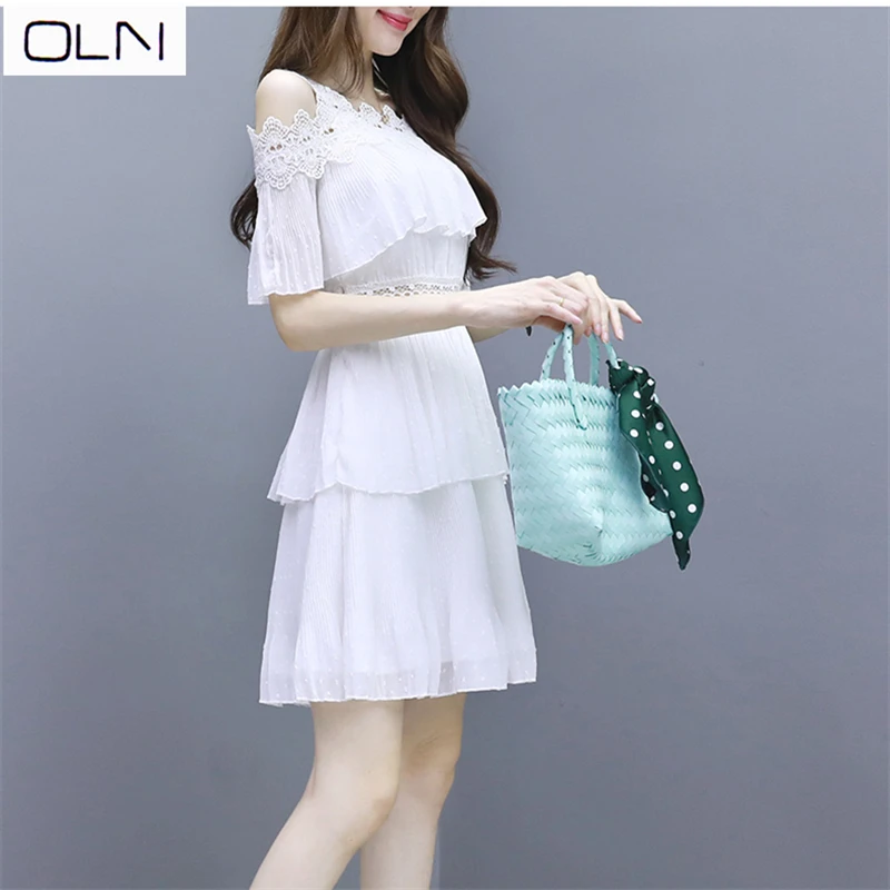 

Vestidos dress OLN Korean version Mesh chiffon ladies new female strap dress for women