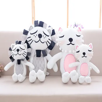 

40cm Kids Stuffed Toys Girls Boys Lion Cat Dolls Children Room Decorative Pillow Cushion Baby Photography Props almohadilla