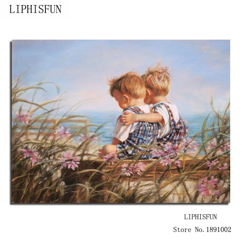 Two Children Wholesale DIY Diamond Painting Home Decoration Rhinestone Wall Stickers Embroidery Needlework | Дом и сад