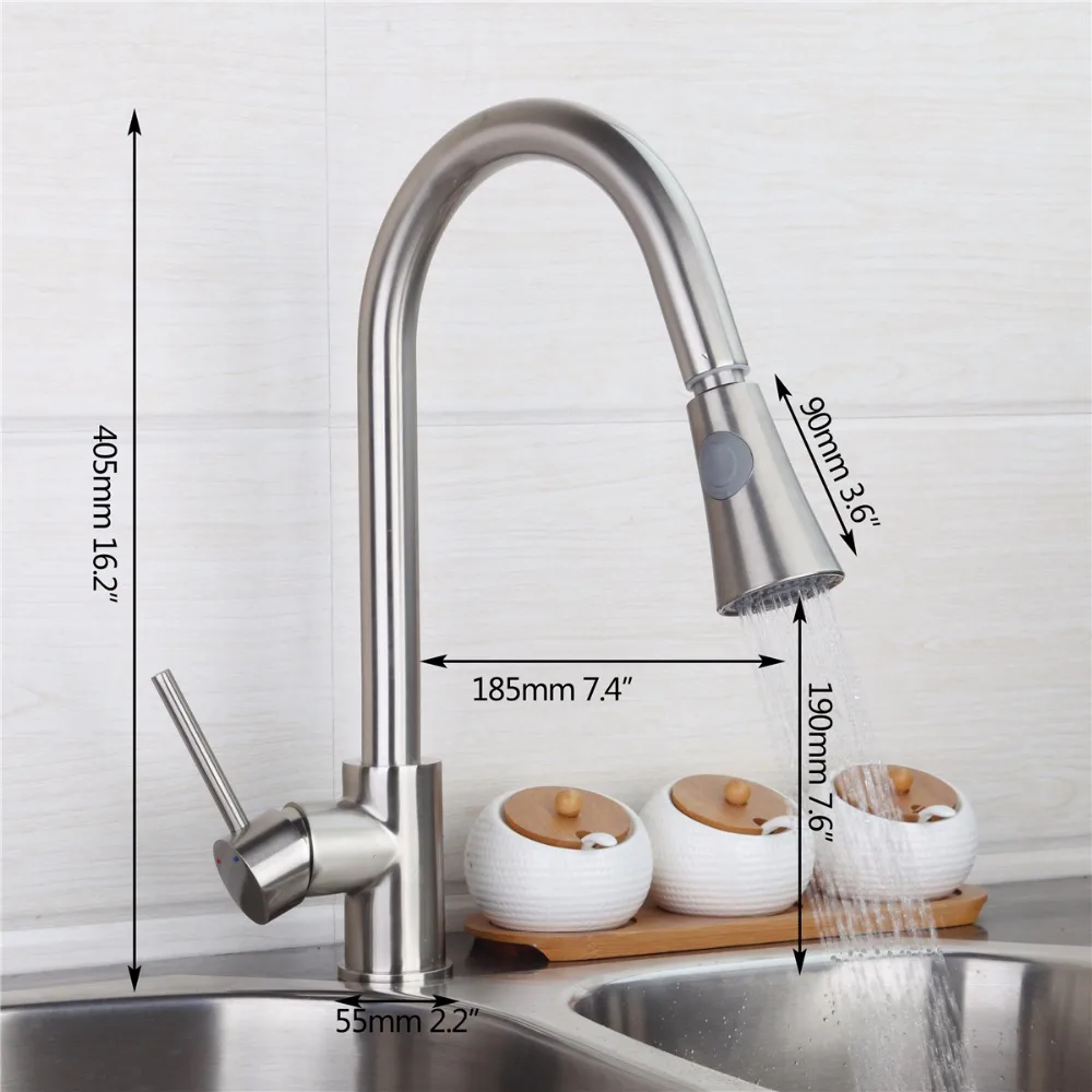 360 degree swivel two water model wpull out spray kitchen sink faucet single handle - Kitchen Sink Models 360 degree swivel two water model wpull out spray kitchen sink faucet single handle - Kitchen Sink Models
