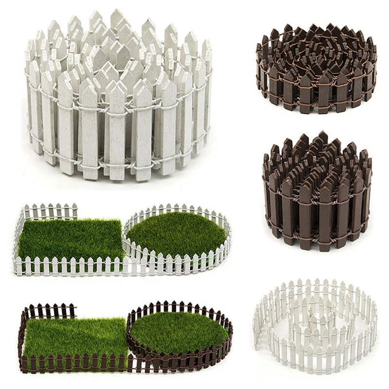 

DIY Accessories Decor Miniature Fairy Garden Kit Wood Fence Terrarium Decorative Supplies Doll House Decoration Accerssory