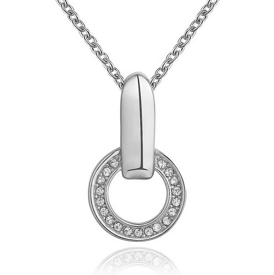 Selling flash drilling pendant Austrian crystal white K plating necklace Wholesale free Shipping