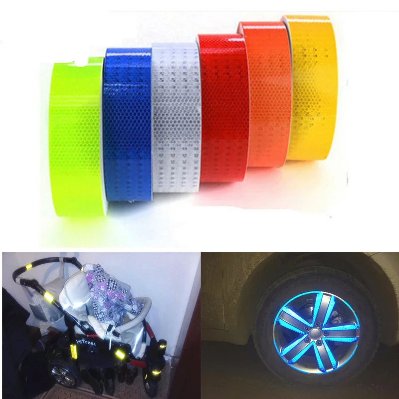 

500CM x 5CM Safety Mark Reflective Tape Sticker Car Styling Self Adhesive Warning Tape Automobiles Motorcycle Reflective Strip