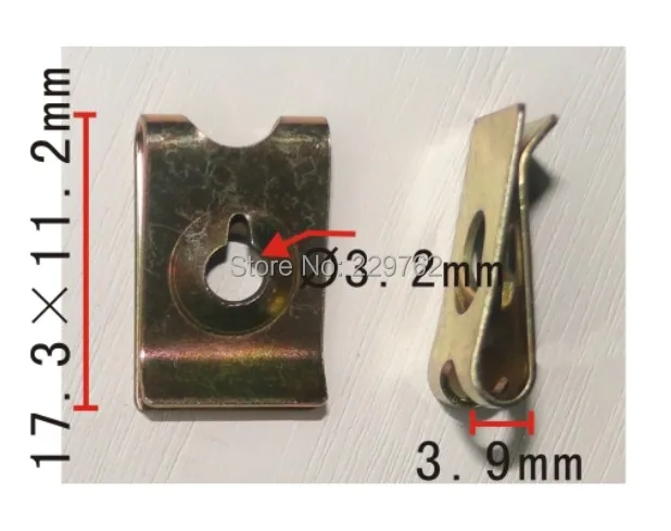 100PCS U type iron clamp auto metal retainer clips car metal clip  automotive metal fasteners