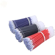 200 шт./лот, гелевая ручка для студентов, офиса, школы, заправка, черные, синие, красные чернила, ручка для подписи, полная игла, 0,38 мм