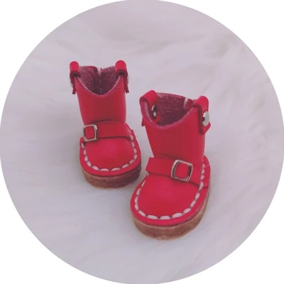 Кукла 1/6 обувь ручной работы кожаные ботинки Blyth(подходят для Pullip, blyth, azone, Kurhn, Licca, BJD, кукла 1/6 - Цвет: red
