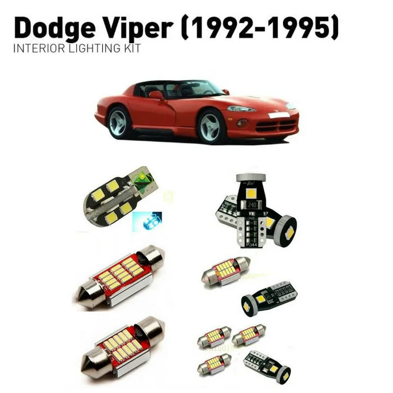Светодиодные внутренние фары для Dodge viper 1992-1995 8 шт. светодиодные автомобилей