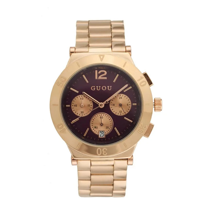 Luxury Brand Women Quartz Watch Ladies Wrist Watches 3 Eyes Calender Clock Female Famous Relogio Feminino