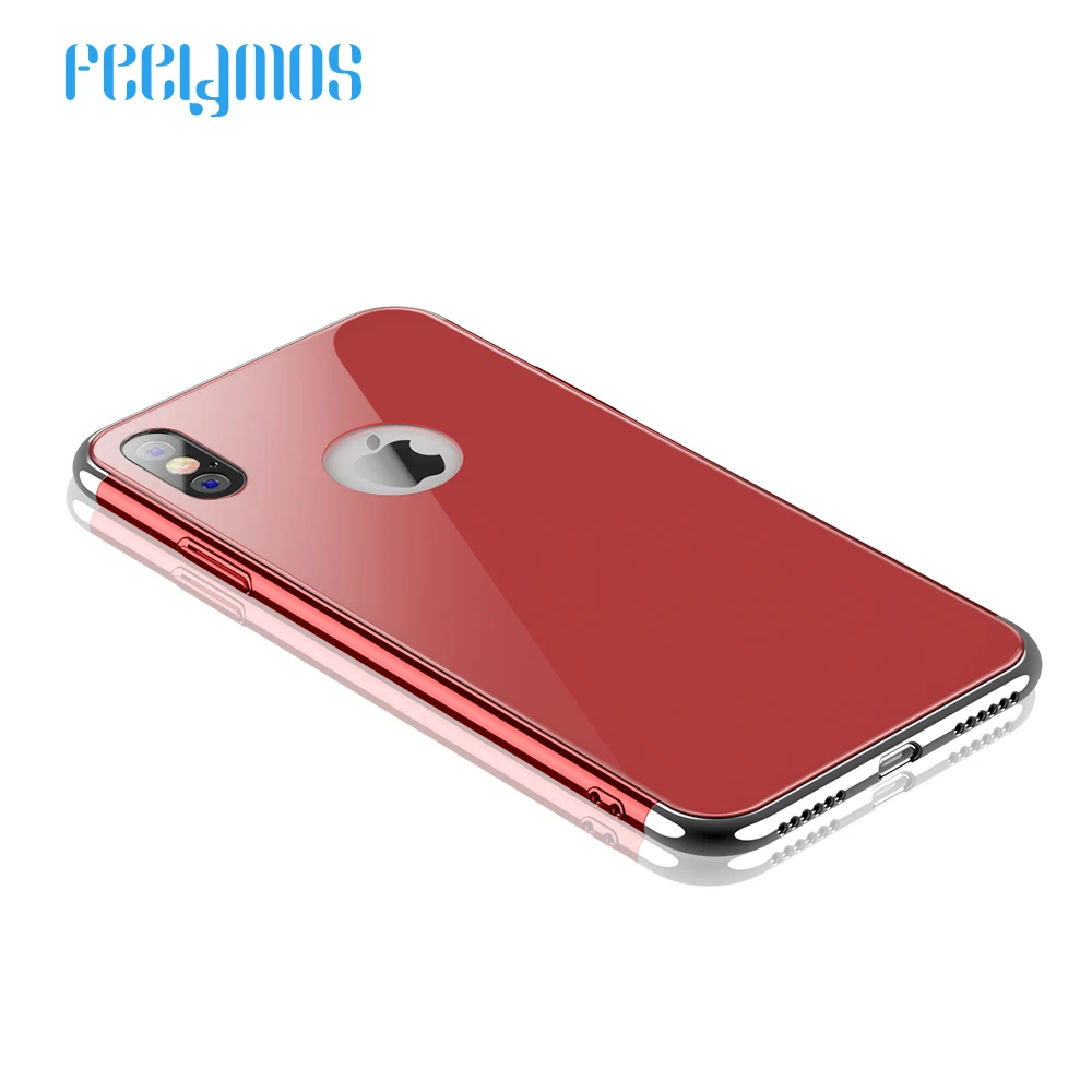 9H Tempered Glass Phone Case For iPhone X Back Cover Luxury Plating