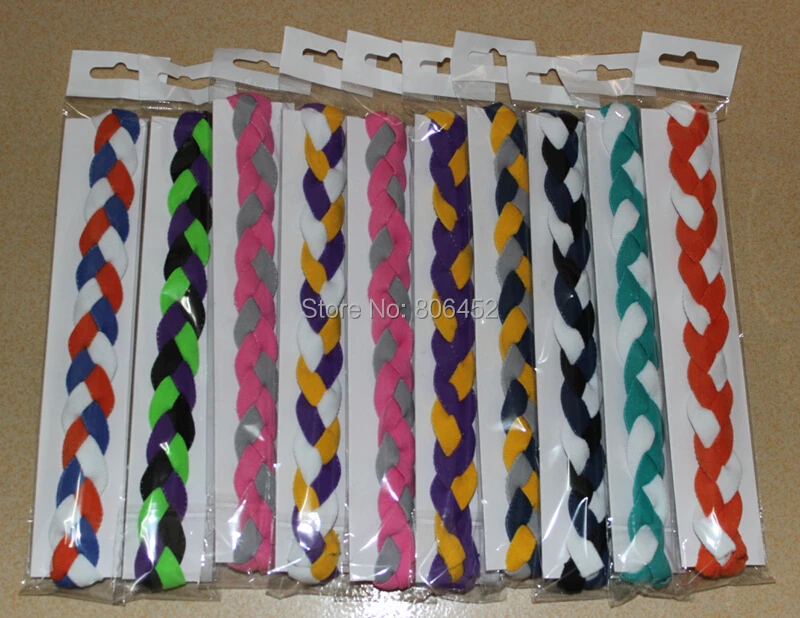 2016 new arrival sports yoga headband Black Red White Braided Headband Hair Bands Non Slip Sports Mixed