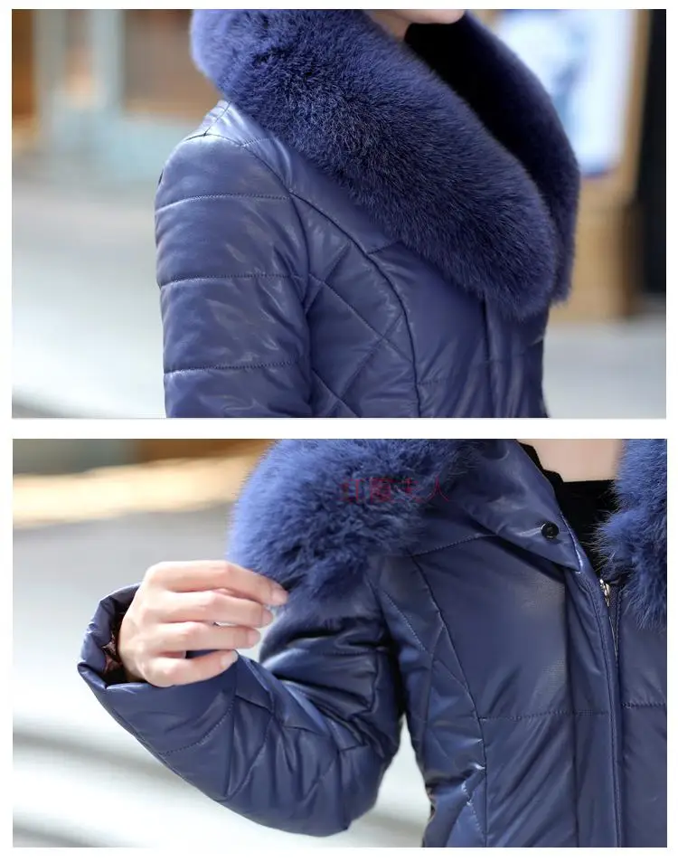 Women Winter Padded Jacket Artificial Fur Collar Thick Warm Winter Coat Women Female 2018 Plus Size 8XL Long Jackets Women CH734 (5)