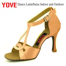 YOVE стиль w167-10 танцевальная обувь Бачата/Сальса крытый и открытый Женская танцевальная обувь