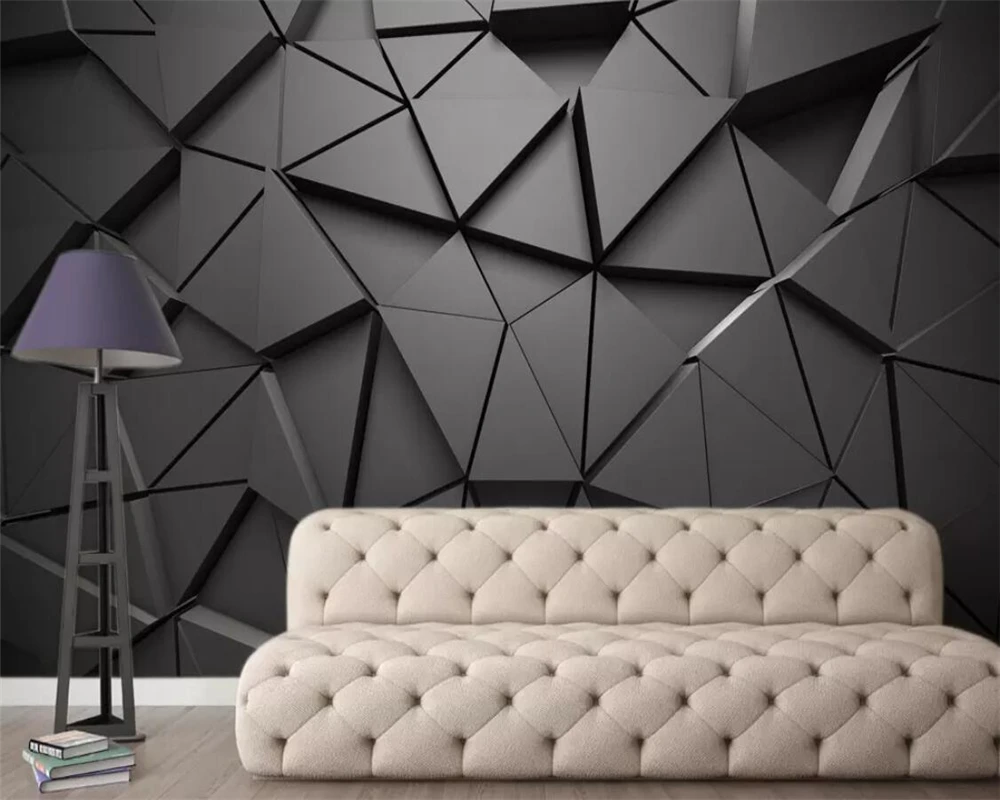 beibehang Custom photo wallpaper 3D geometric abstract gray triangle mural wallpaper living room bedroom TV background wall beibehang Custom photo wallpaper 3D geometric abstract gray triangle mural wallpaper living room bedroom TV background wall