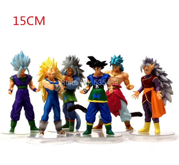 Новые горячие 6 шт./компл. 15 см Dragon Ball Z Super Saiyan vegeta Сон Гоку какаротто ПВХ фигурка игрушки Рождественский подарок игрушка