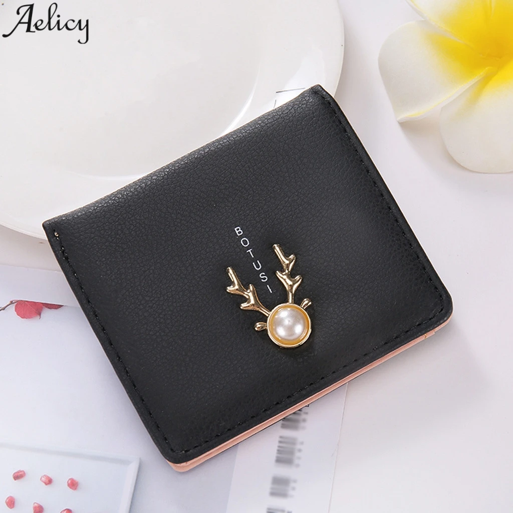 Женский короткий кошелек с рогами Aelicy дизайнерский ручной работы из