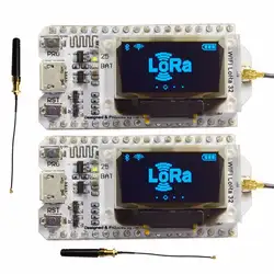 2 шт. 868 МГц-915 МГц Sx1276 Esp32 Lora 0,96 дюймов синий oled-дисплей Bluetooth Wifi комплект Lora 32 модуль Iot макетная плата