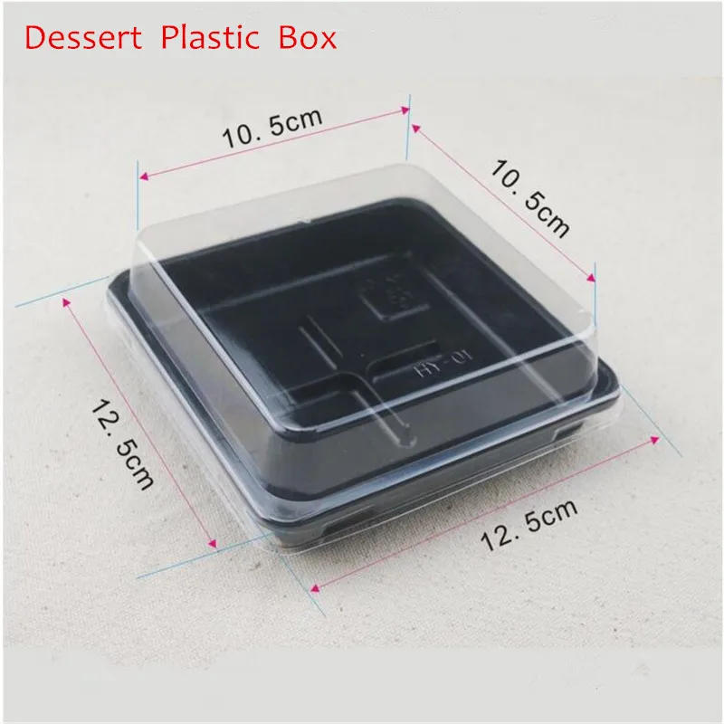 

*WHOLESALE* 4 Slot Black Plastic Boxes with lid Plastic cake cupcake pastry Bakery Packaging Box with lid 12.5cm*10.5cm 50pcs