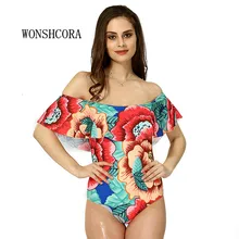 Г. пикантные Одна деталь купальник листьев лотоса Для женщин Купальники для малышек печати боди крючком повязку вырезать пляжная одежда ванный комплект Монокини