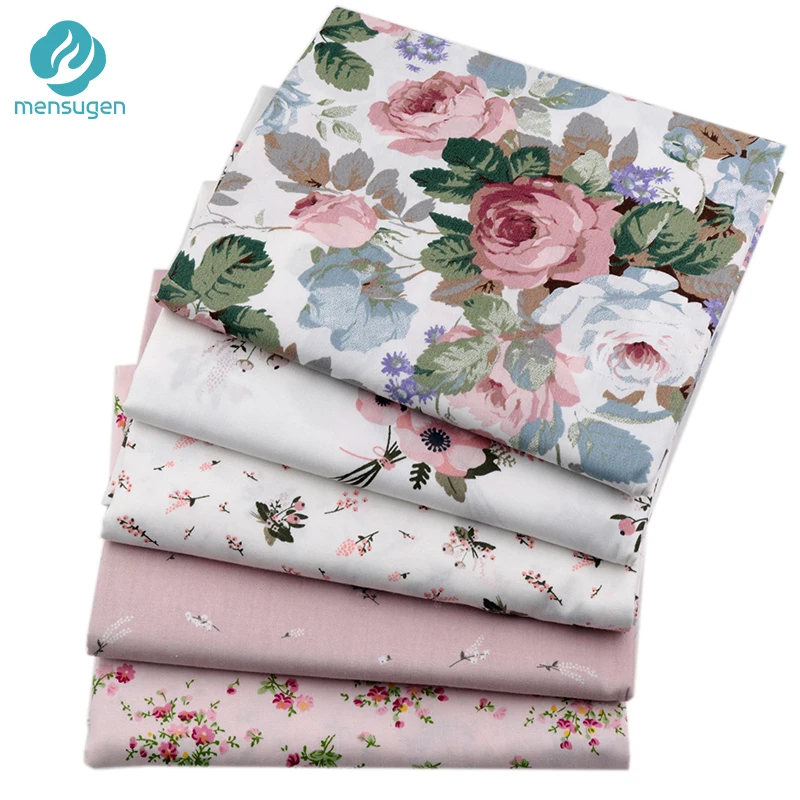 100% Cotton Flower Fabrics Quliting Patchwork Cloth Scrapbook Material Doll Dresses Sewing Cloth Mensugen 5pcs/lot 40cm*50cm