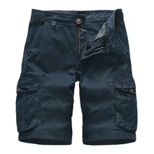 Cotton Mens Cargo Shorts Fashion Male Solid Color Shorts Multi-Pocket Casual Camo Outdoors Tolling Homme Short Cargo Trousers