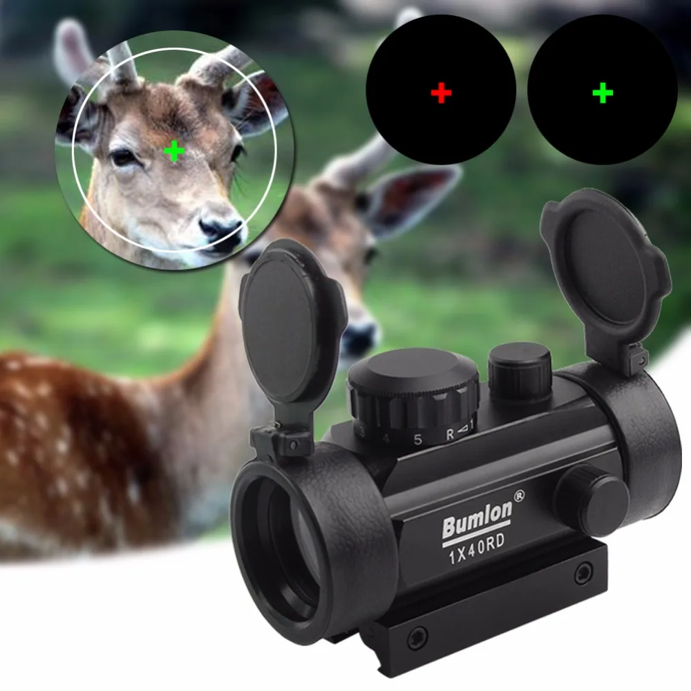 Tactical Hunting Rifle Airsoft Holographic Sight Scope 1X Cross Hair