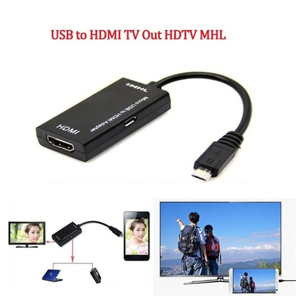 Micro USB к HDMI tv Out HD tv Соединительный кабель mhl