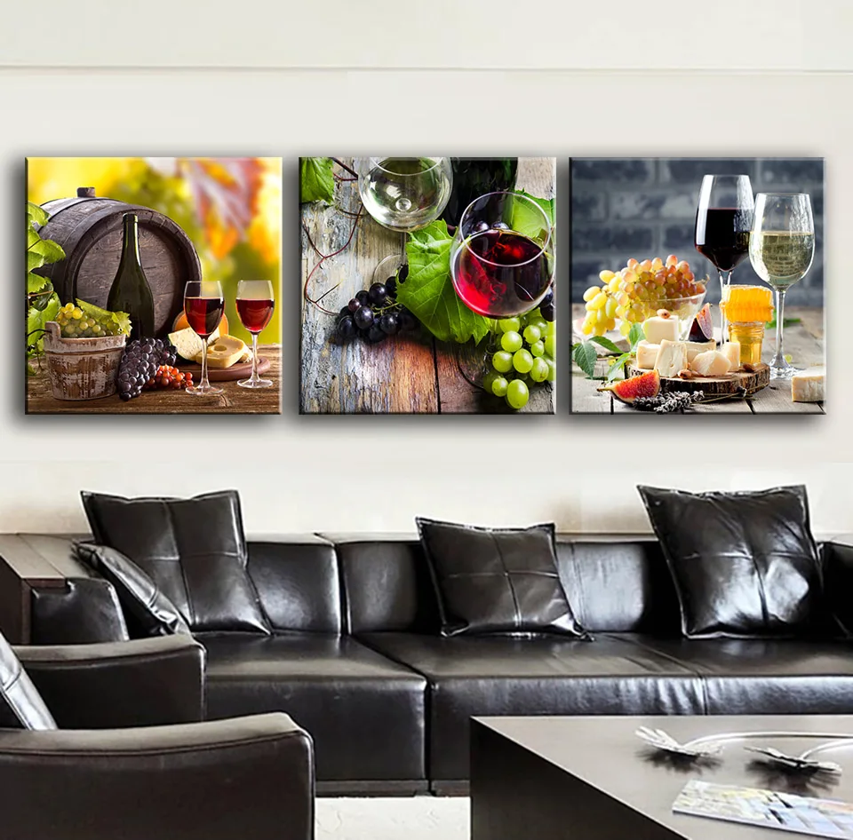 3-Panels-paintings-for-the-fruit-wine-glass-wall-decor-modern-canvas-art-wall-pictures-for