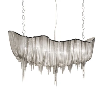 Cheap Boat Tassel Chain Pendant Lamps Shade Aluminum Chain Pendant Light For Dinning Room Living Room Home Decor Pendant Lighting C021