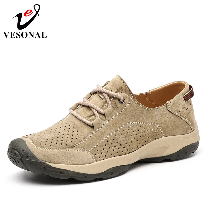 

VESONAL 2018 Spring Autumn Platform Genuine Leather Man Casual Shoes Men Footwear Male Sneakers Walking Outdoor Thick Sole V9328
