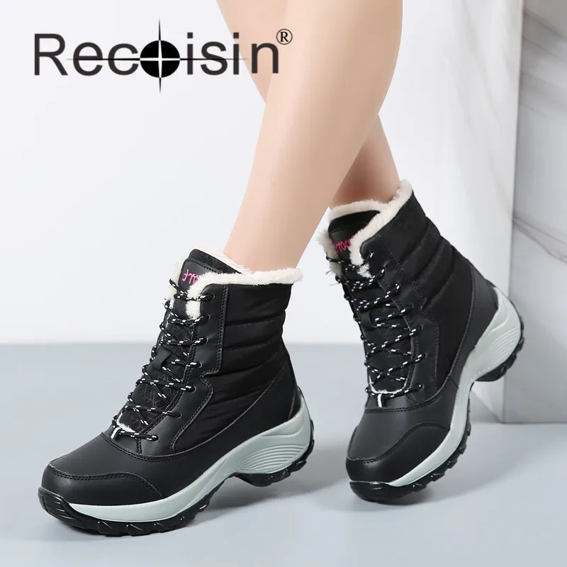 RECOISIN Fashion Women Boots New 2017 Brand Waterproof