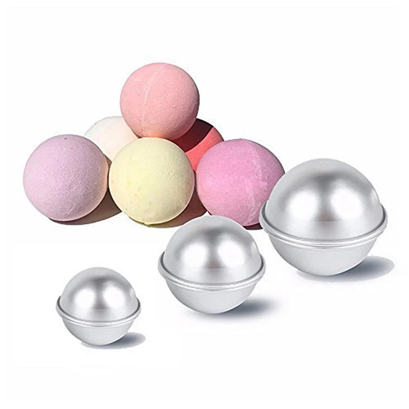 Buy 2pcs Set Aluminum Bath Bomb Molds 3 size DIY Bath
