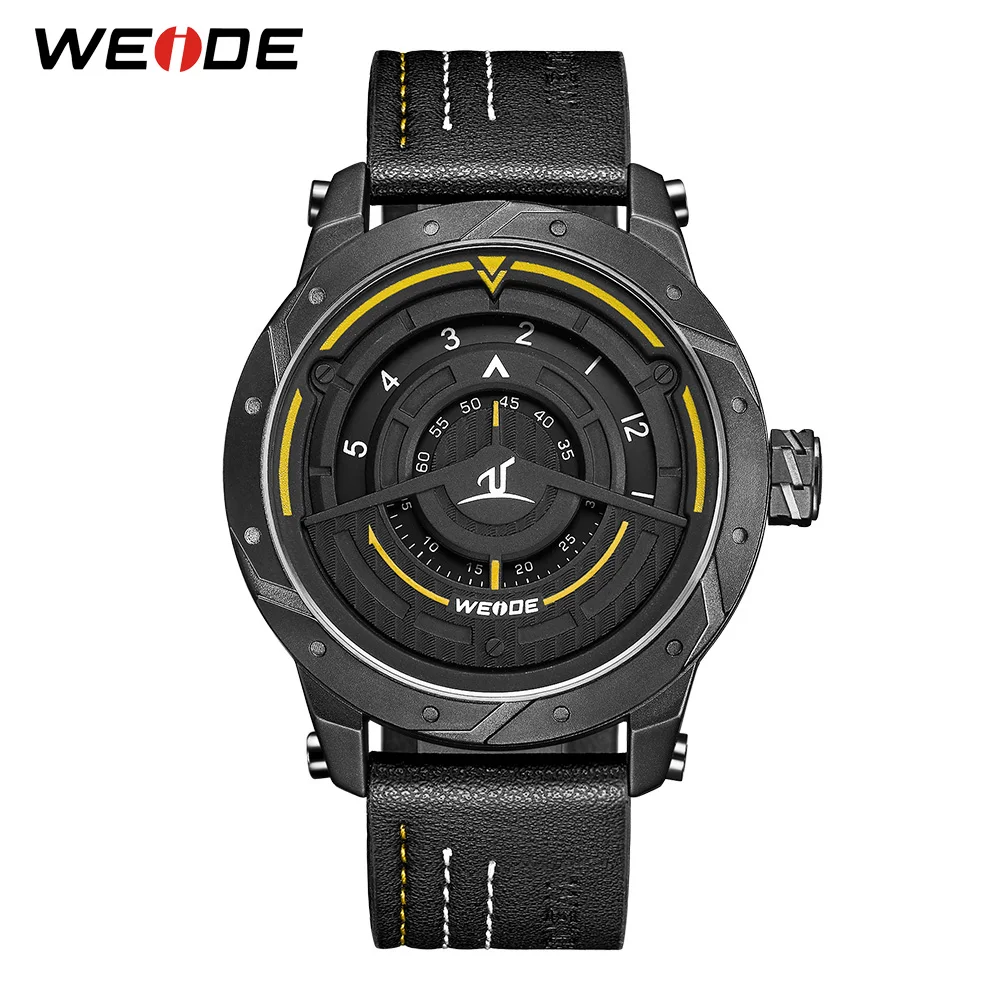 

WEIDE Luxury Men's Sport Watch Leather Bracelet Strap Quartz Watch Relogio Masculino Waterproof Quartz Wristwatch drop ship 2018