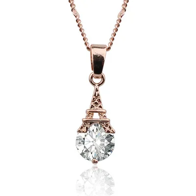 Paris Eiffel Tower Necklace Cubic 